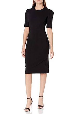 Donna Morgan Short Sleeve Sheath Dress In Black