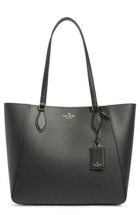 Kate Spade New York poppy refined grained leather tote bag in Black at Nordstrom Rack