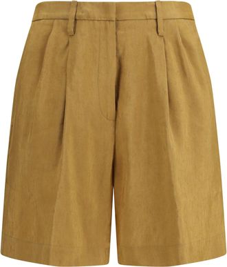 Forte_Forte Womens Bermuda Pants Gold Linen Trousers
