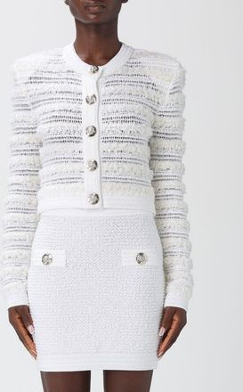 Balmain Cardigan in maglia di lana e cotone Balmain