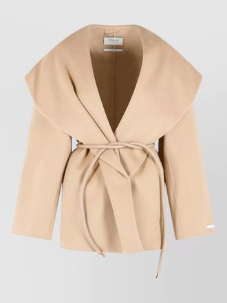 Sportmax uguale virgin wool belted long jacket