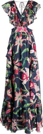 PatBo Lealia V-neck maxi dress - women - Polyester - 2 - Blue