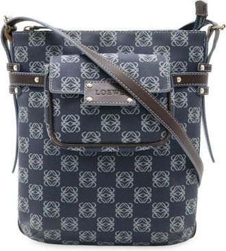 Loewe Blue Pvc & Leather Anagram Shoulder Bag (Authentic Pre-Loved)