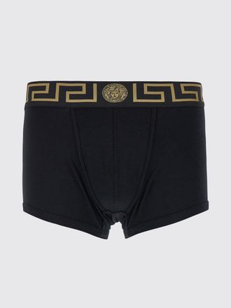 Versace Boxer in cotone stretch con stampa Greca e logo Medusa