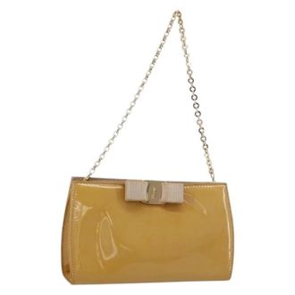 Ferragamo Pre-owned Shoulder Bag - Dames - Pre-owned - Beige - Maat: ONE Size Leer