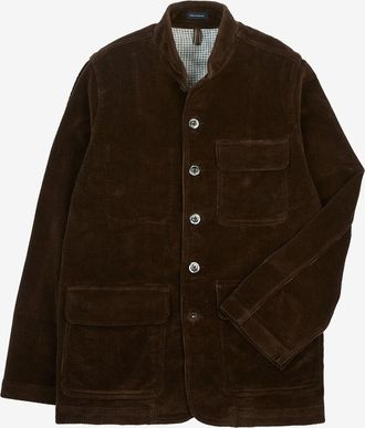 Drake's Kurze Kordsamtjacke mit Hemdkragen