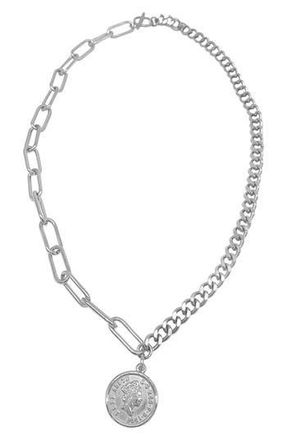 Adornia Water Resistant Mixed Chain Coin Necklace in Silver at Nordstrom Rack