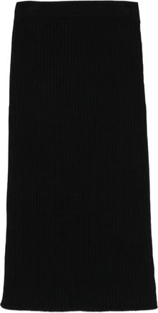 iBlues Gonna midi in maglia a coste - Nero