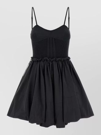 The Attico taffeta dress fitted bodice flared skirt