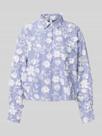 Vero Moda Regular Fit Hemdbluse mit floralen Stickereien Modell MEMLY in Hellblau, Gr&ouml;&szlig;e 40