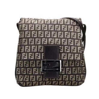 Fendi Pre-owned Canvas Crossbody Bag - Dames - Pre-owned - Bruin - Maat: ONE Size Leer