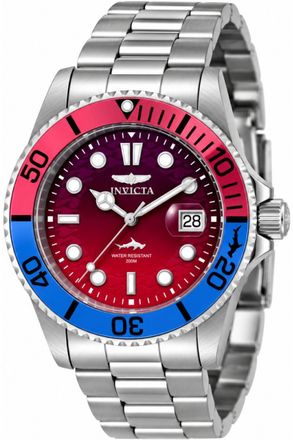 Invicta Pro Diver 50902 Herenhorloge - Quartz Uurwerk - Roestvrij Staal met Rode Wijzerplaat - 42 mm