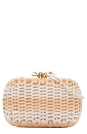 Bottega Veneta Knot Stripe Wicker Clutch Bag in 8578 Str. Nat/Daisy Fl-Mb at Nordstrom