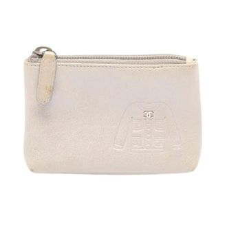 Chanel Pre-owned Wallets, female, Gray, Size: ONE SIZE Pre-owned Coco Mark Leather Coin Case