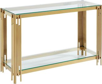 Pascal Morabito Consola de cristal templado y acero inoxidable - Dorado - NOMELANO de Pascal MORABITO