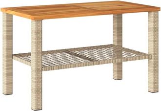 vidaXL Mesa De Jard&iacute;n Rat&aacute;n Sint&eacute;tico Madera Acacia Beige 70x38x42 Cm Vidaxl