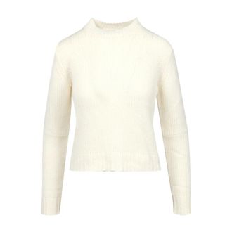 Max Mara Ribgebreide trui met ronde hals - Dames - Ronde hals truien - Wit - S - Kasjmier - Truien & Vesten