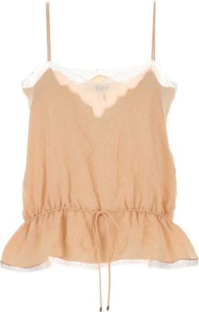 Chlo&eacute; Top met trekkoord - Dames - Blouses - Roze - M - Katoen - Overhemden