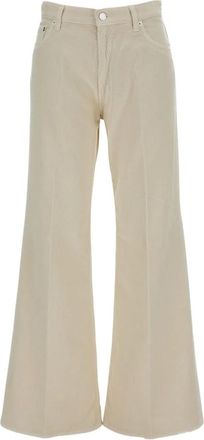 Haikure Clara Velvet Pier Jeans - Dames - Flared Jeans - Beige - W25 - Katoen - Jeans