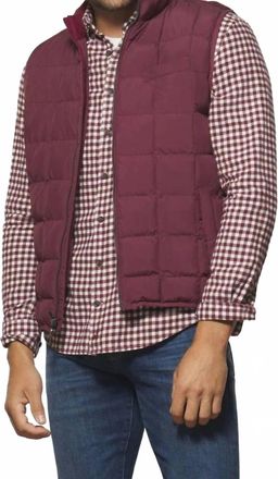 Johnnie-O Enfield Zip Front Quilted Puffer Vest In Merlot