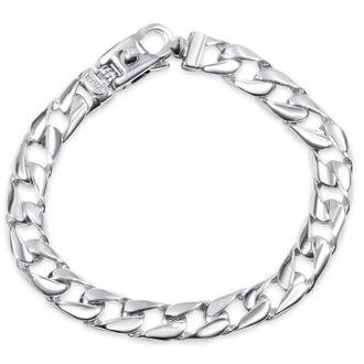 Pompeii3 Mens Curb Link 14k Gold (36gram) or Platinum (59gram) 9.5mm Bracelet 8.5