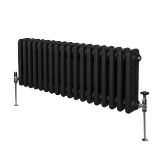 MonsterShop Traditional 3 Column Radiator - 300 x 832mm - Black