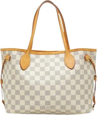 Louis Vuitton Pre-owned Neverfull PM Damier Azur Tote Bag - Dames - Vintage Shopper - Beige - ONE Size - Leer - Vintage