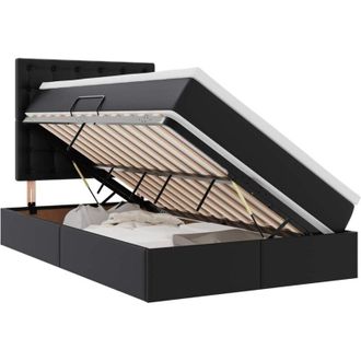 vidaXL Bed with Mattress with Storage Black 120 x 200 cm Faux Leather vidaXL