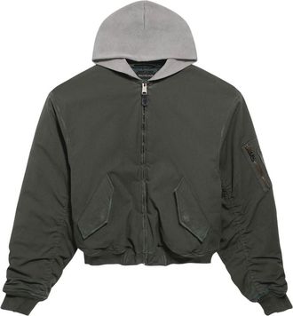 Balenciaga Green Solid Hood Jacket