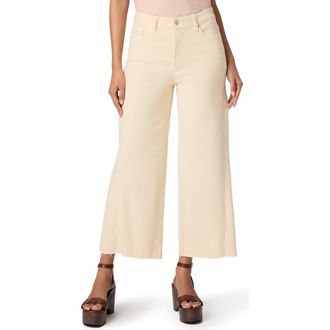 Paige Anessa High Waist Raw Hem Ankle Straight Leg Jeans in Butter Yellow at Nordstrom, Size 24