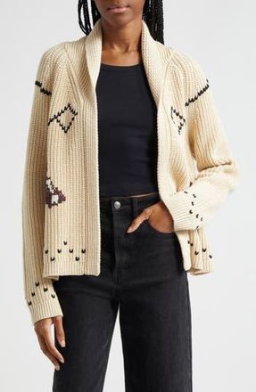 The Great. The Horse Lodge Cotton Blend Cardigan in Cream at Nordstrom Rack, Size 1 (Fits Like 4-6 Us)