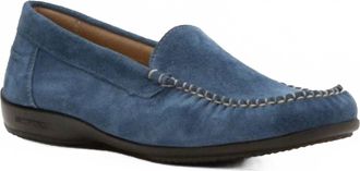 Arcopedico Womens Slip-On Moccasin In Suede Denim