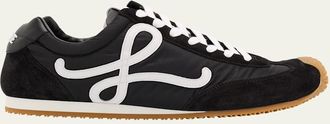 Loewe Mens Ballet Runner 2.0 Nylon and Calfskin Low-Top Sneakers