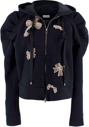 Dice Kayek Crystal Bow Embellished Puff Sleeve Jacket Size XS