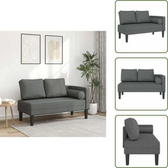 vidaXL Divano letto - vidaXL Chaise Longue con Cuscini Grigio Scuro in Tessuto - Tessuto