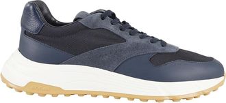 Hogan Sneakers, male, Blue, Size: 8 1/2 US Blue Mesh and Leather Sneakers