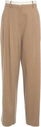 ottod'Ame Modern Pleat Beige Chino Pants With Hidden Closure