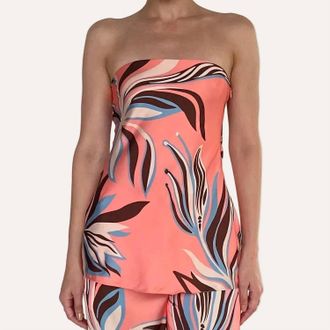 Rococo Sand Frn Strapless Top In Pink