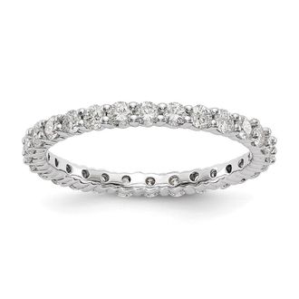 Diamond2Deal 14k White Gold Lab Grown Diamond Eternity Wedding Band Ring 1Ct Clarity- VS Color- G-H