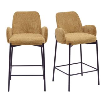 Moloo Taburete de bar de tela ikon ocre (x2)