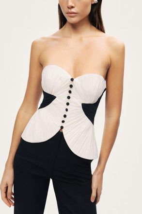 Nocturne Structured Strapless Contrast Bustier Top in Multi-Colored at Nordstrom, Size X-Small Eu
