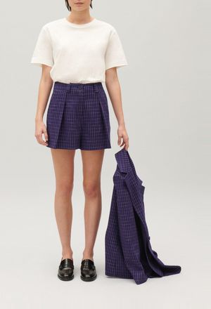 Claudie Pierlot Short carreaux indigo