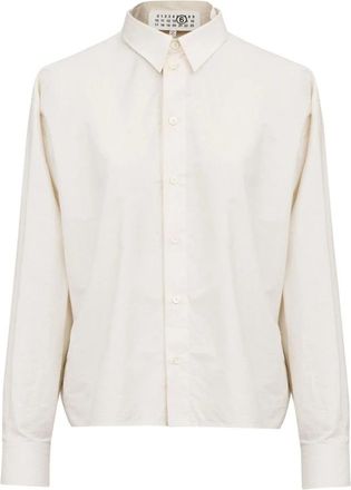 Maison Margiela Gelaagde katoenen blouse - Dames - Overhemden - Wit - 2XS - Katoen - Overhemden