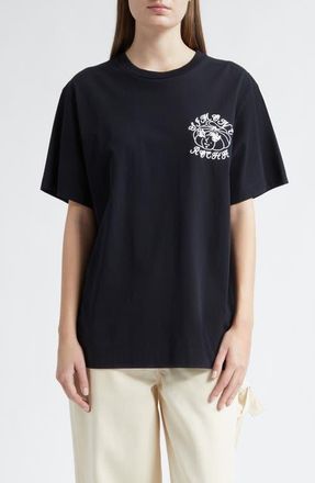 Simone Rocha Dim Sum Logo Print T-Shirt in Black/White at Nordstrom, Size Medium