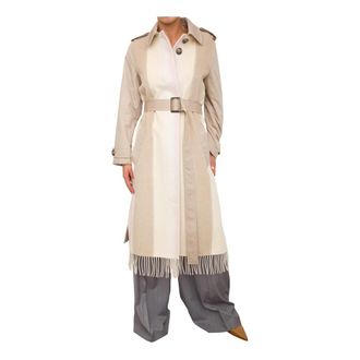 Marella Jas met ceintuur - Dames - Trenchcoats - Beige - L - Katoen - Jassen