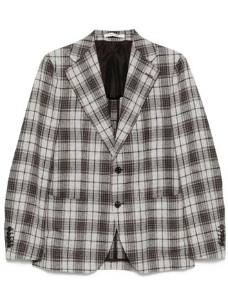Tagliatore checked blazer - men - Silk/Virgin Wool - 48 - Brown