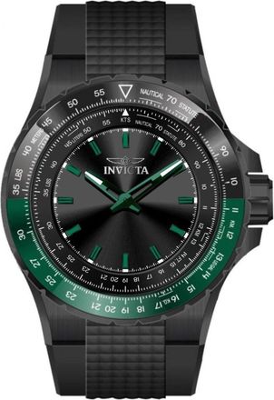 Invicta Aviator 49667 Heren Horloge - Quartz Uurwerk - Roestvrij Staal met zwarte Wijzerplaat - 50mm