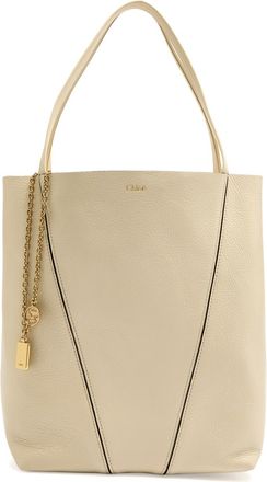 Chloé Spin Medium Grained Leather Tote - Beige - One Size
