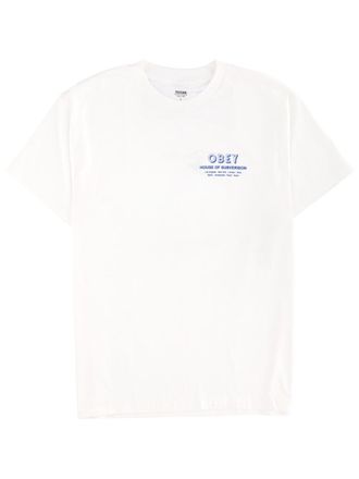Obey White Logo Crew Neck T-Shirt