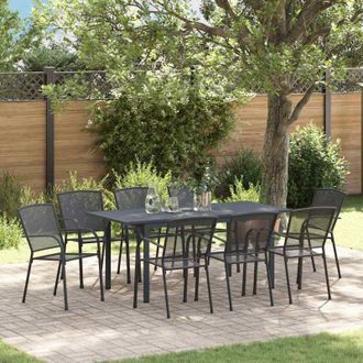 vidaXL Conjunto De Comedor De Jard&iacute;n 9 Pcs Antracita Acero Vidaxl